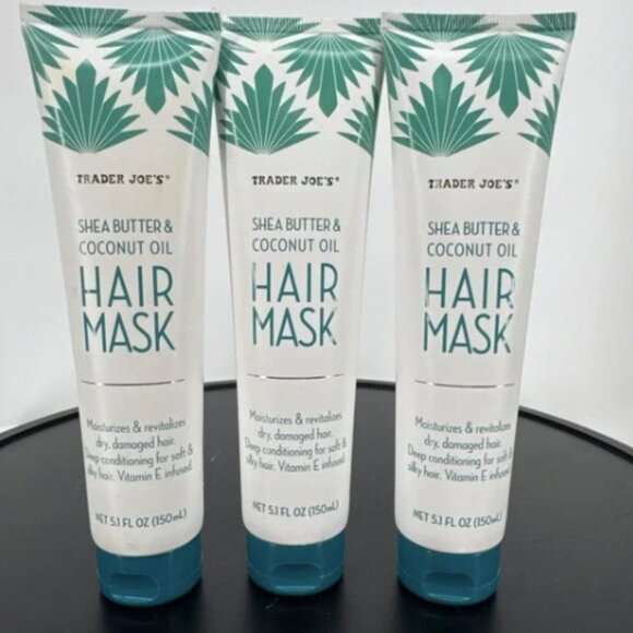 Trader Joe's Hair Mask Shea Butter & Coconut Oil 5.1oz Bundle 3 Pack NEW NWT - Picture 1 of 3